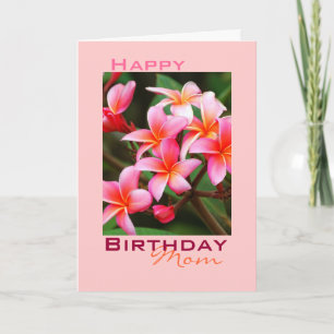 Pink Plumeria Flowers, Birthday Card