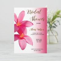 Pink Plumeria Flowers on Pink, Floral, Bridal