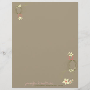 Pink Plumeria Frangipani Flowers Chic Ikebana Zen Customised Letterhead