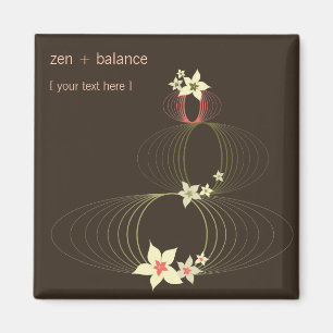 Pink Plumeria Frangipani Flowers Chic Ikebana Zen Magnet