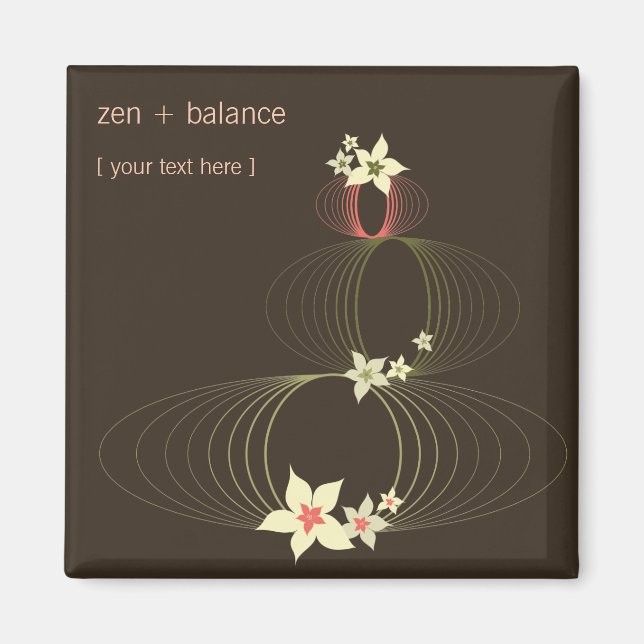 Pink Plumeria Frangipani Flowers Chic Ikebana Zen Magnet (Front)