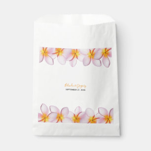 Pink Plumeria Frangipani Wedding Favour Bag