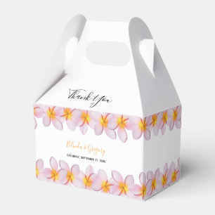 Pink Plumeria Frangipani Wedding Favour Box