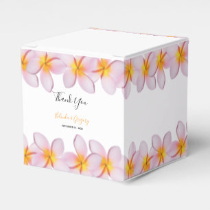 Pink Plumeria Frangipani Wedding Favour Box