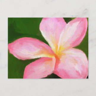 pink plumeria postcard