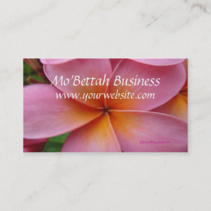 Pink Plumeria Tropical Flower Custom BusinessCards Business Card