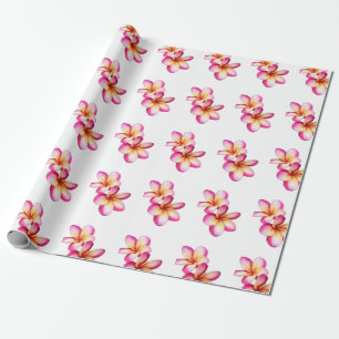 Pink Plumeria Wrapping Paper