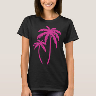 Pink Pocket Palm Tree Cute Hawaiian Summer Vacatio T-Shirt