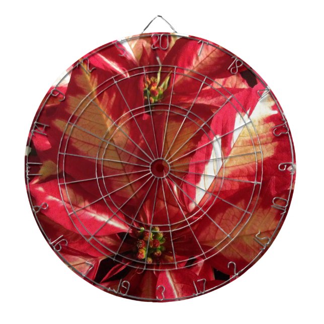 Pink Poinsettia Dartboard (Front)