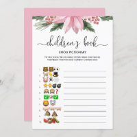 Pink Poinsettia Emoji Pictionary Baby Shower Game