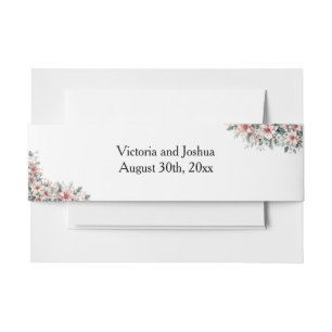 Pink Poinsettia Invitation Belly Band