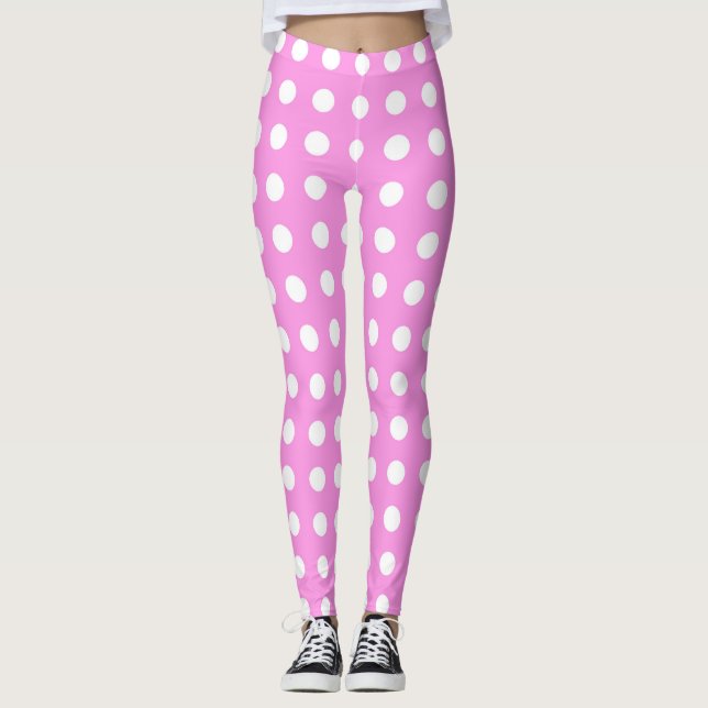 Pink- Poke a Dot Design Leggings (Front)