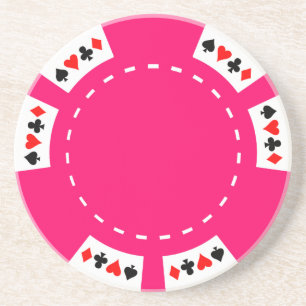 Pink Poker and Gaming Chip Coaster
