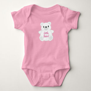 Pink Polar Bear Baby Shower Bodysuit