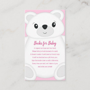 Pink Polar Bear Baby Shower Enclosure Card
