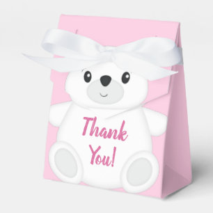 Pink Polar Bear Baby Shower Favour Box