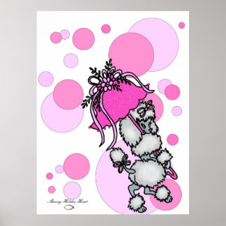 Pink Polk-a-dot Poodle Poster