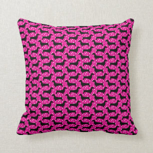 Pink Polka Dachshund Cushion