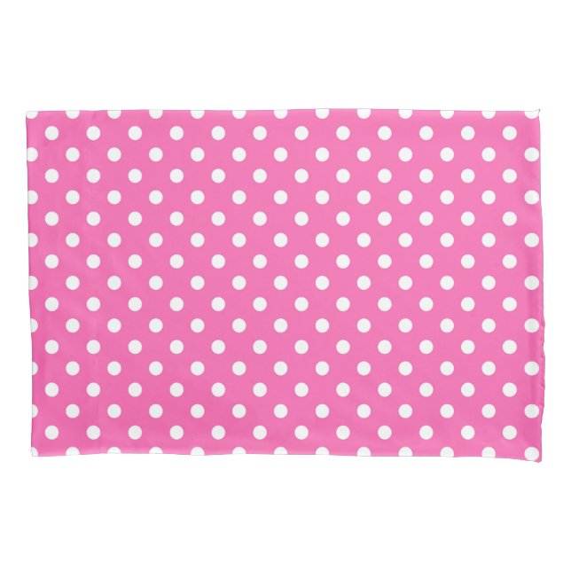 Pink Polka Dot Breast Cancer Awareness Pattern Pillowcase (Front)