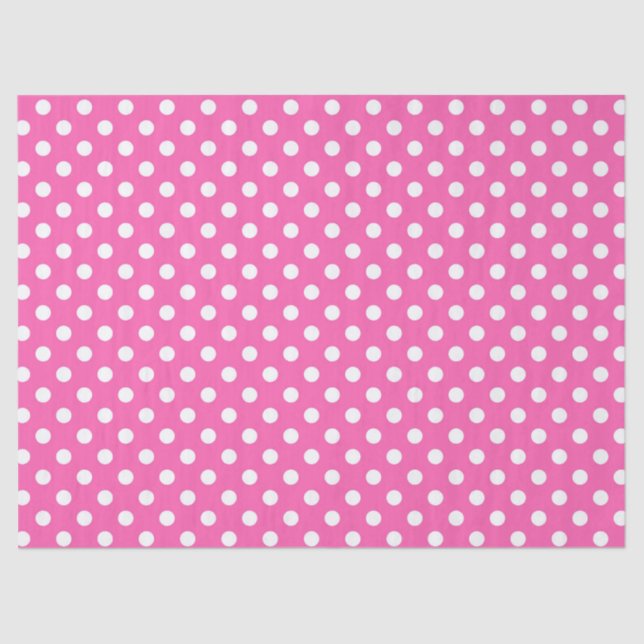 Pink Polka Dot Breast Cancer Awareness Pattern Tissue Paper (Front)
