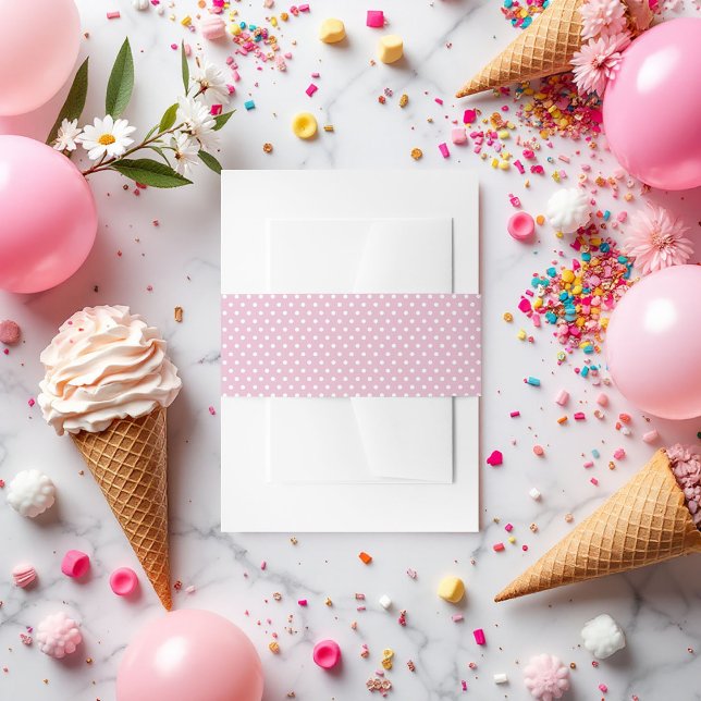 Pink Polka Dot Bridal Shower Invitation Belly Band (Pink Polka Dot Bridal Shower Invitation Belly Band)