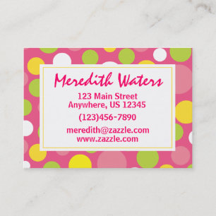 Pink Polka Dot Business Calling Card