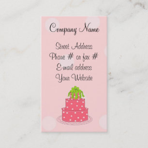 Pink Polka Dot Cake Business Card
