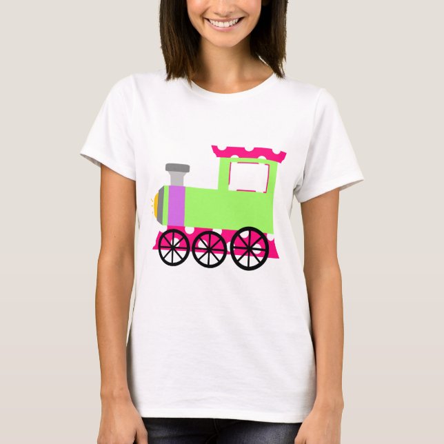 Pink Polka Dot Choo Choo Train T-Shirt (Front)