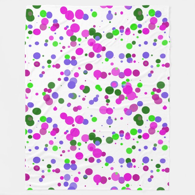 Pink Polka Dot Confetti Fleece Blanket (Front)