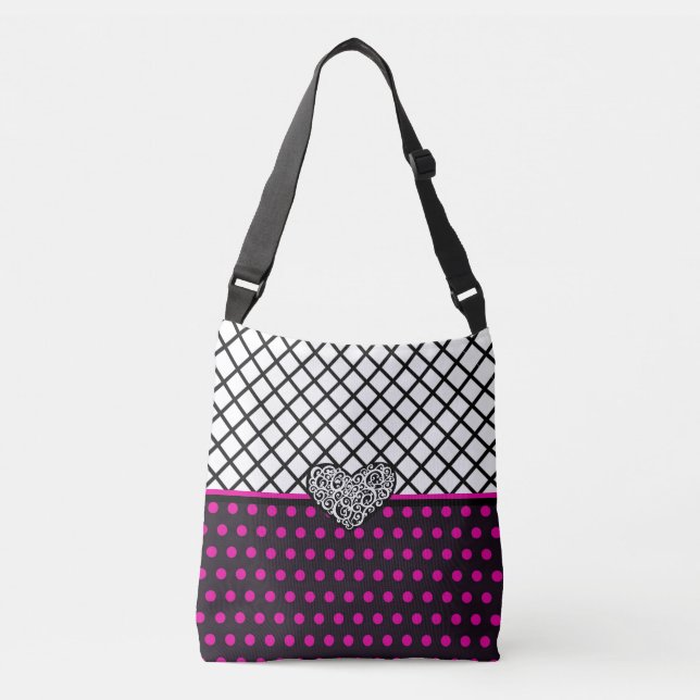 Pink Polka Dot Crossbody Bag (Front)