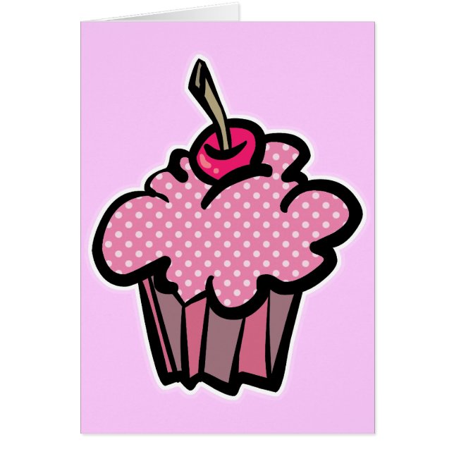 pink polka dot cupcake (Front)