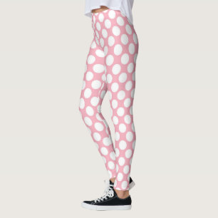 Pink Polka Dot Custom – Elegant Fashion Leggings