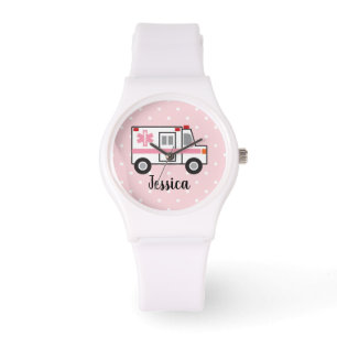 Pink Polka Dot EMT Paramedic Watch For Her