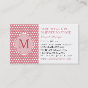 Pink Polka Dot Fashion Boutique Business Card