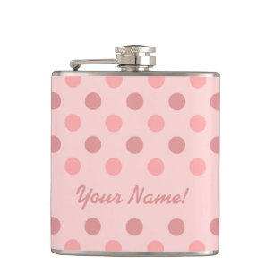 Pink Polka Dot Flask with Your Name