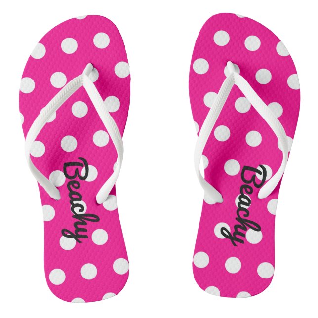 Pink polka-dot  flip flops (Footbed)