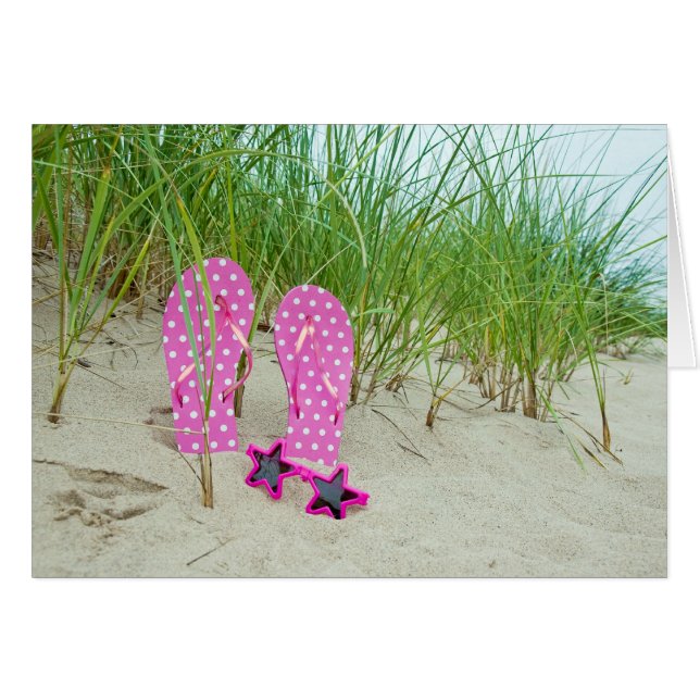 Pink Polka Dot Flip-flops (Front Horizontal)