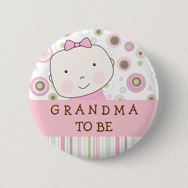 Pink Polka Dot - "Grandma to Be" Pin (Front)