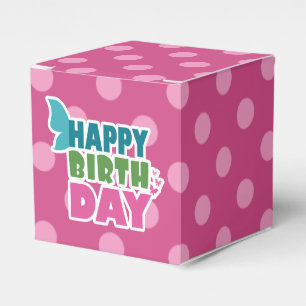 Pink polka dot happy birthday favour box