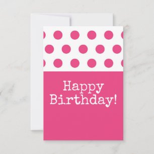 Pink Polka Dot Happy Birthday Thank You Card