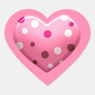 Pink Polka Dot Heart Baby Girl Shower Cute Sticker