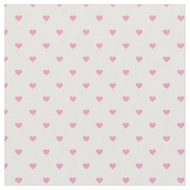 Pink Polka Dot Hearts Fabric (Close Up)