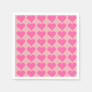 Pink Polka Dot Hearts Napkin