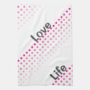 Pink polka dot kitchen towel