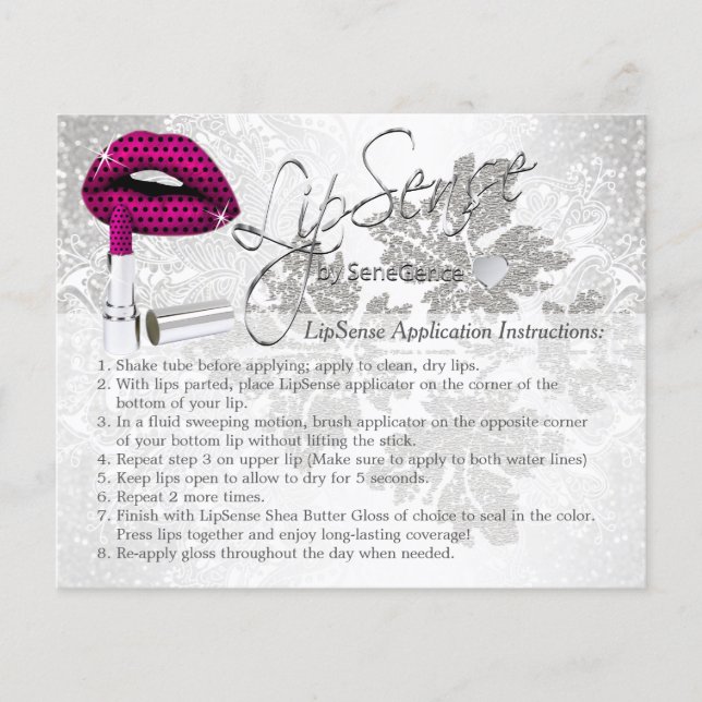 Pink Polka Dot Lips Instruction Flyer (Front)