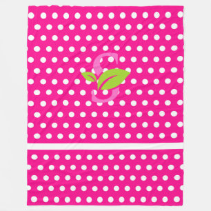 Pink Polka Dot Logo Fleece Blanket