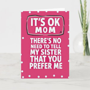 Pink Polka Dot Moms Day Card