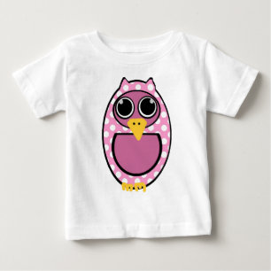 PINK POLKA DOT OWL BABY T-Shirt