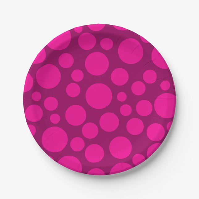 Pink polka dot paper plate (Front)
