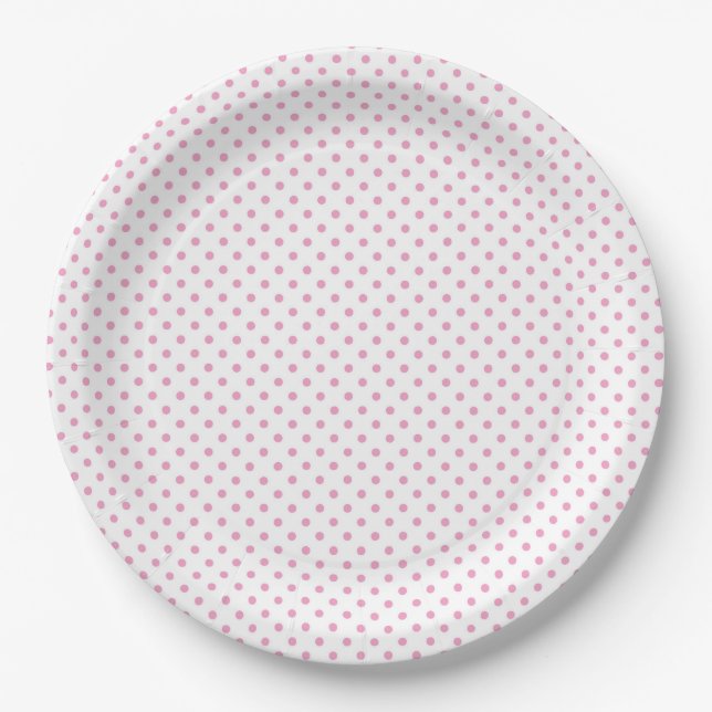 Pink Polka Dot Paper Plates (Front)